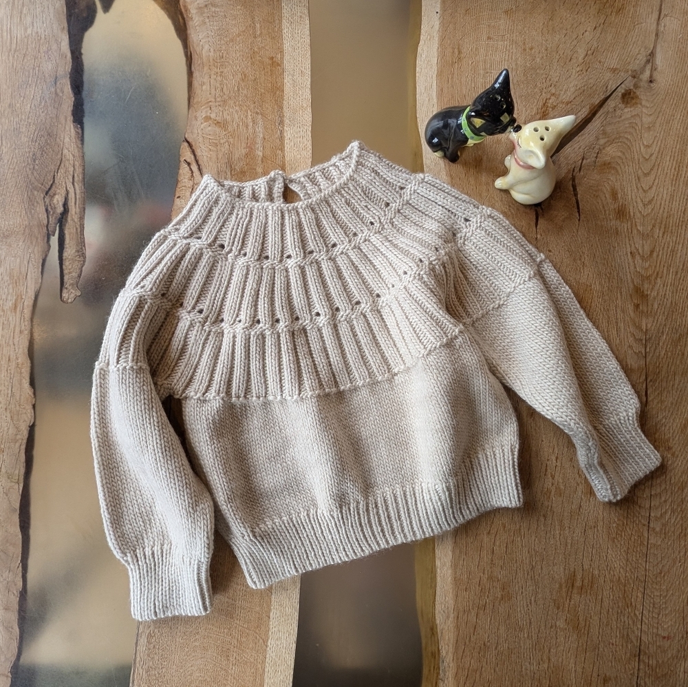 Soor Ploom Wool Cream Knit Sweater for Kids Sz 4Y